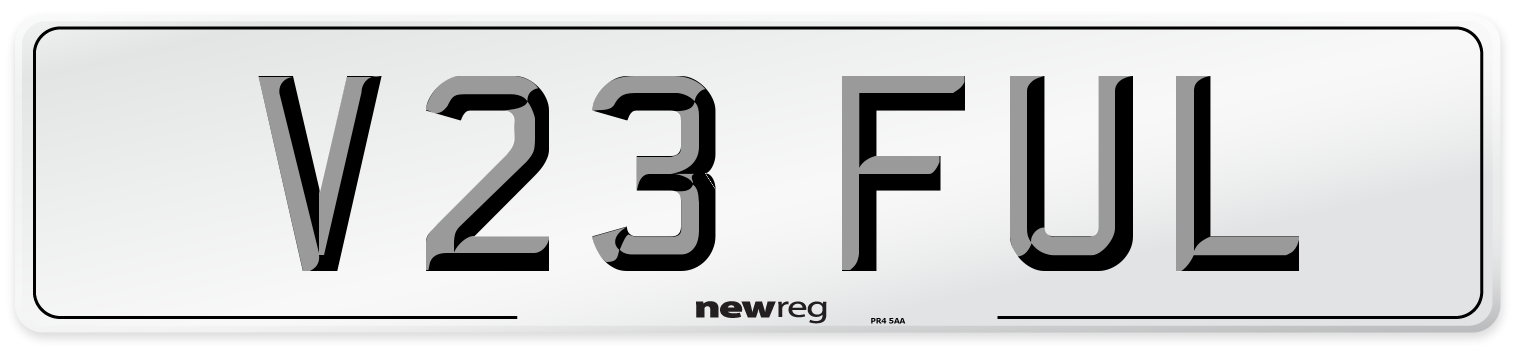 V23 FUL Number Plate from New Reg
